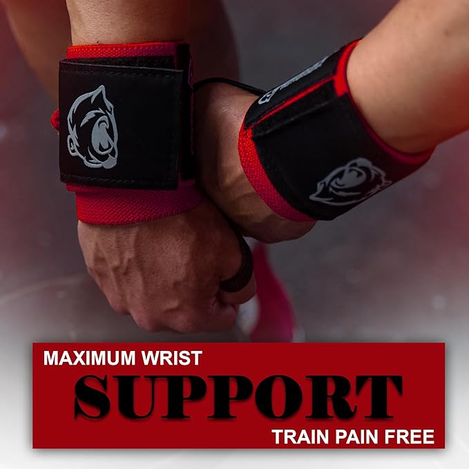 Wrist Wraps for Weightlifting 18” Premium Quality Wrist Support for Bodybuilding Heavy Duty Thumb Loop Powerlifting, Strength Training for Men and Women