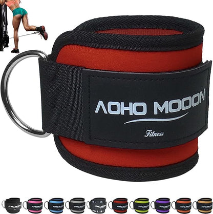 Comfortable Adjustable Padded Ankle Wrist Cuffs Neoprene Padded Straps D-Ring Glute Kickback for Cable Machine, Ideal for Glutes Exercises