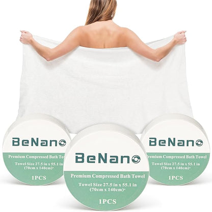 Premium Compressed Towel Tablets 100% USDA 55.1 in 27.5 in (3 Pack)