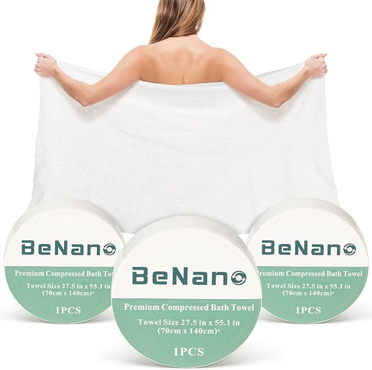 Premium Compressed Towel Tablets 100% USDA 55.1 in 27.5 in (3 Pack)