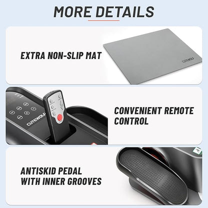 Under Desk Elliptical Machine Electric, Ellipse Leg Exerciser Equipment for Seniors at Home Fully Assembled, Portable & Quiet Pedal Exerciser with LCD Display Monitor