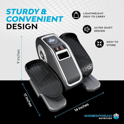Under Desk Elliptical Machine, Electric Seated Leg Exerciser, Mini Ellipse with Remote, 12 Speed Levels, Forward & Reverse Direction, Manual & Auto Mode for Home & Office