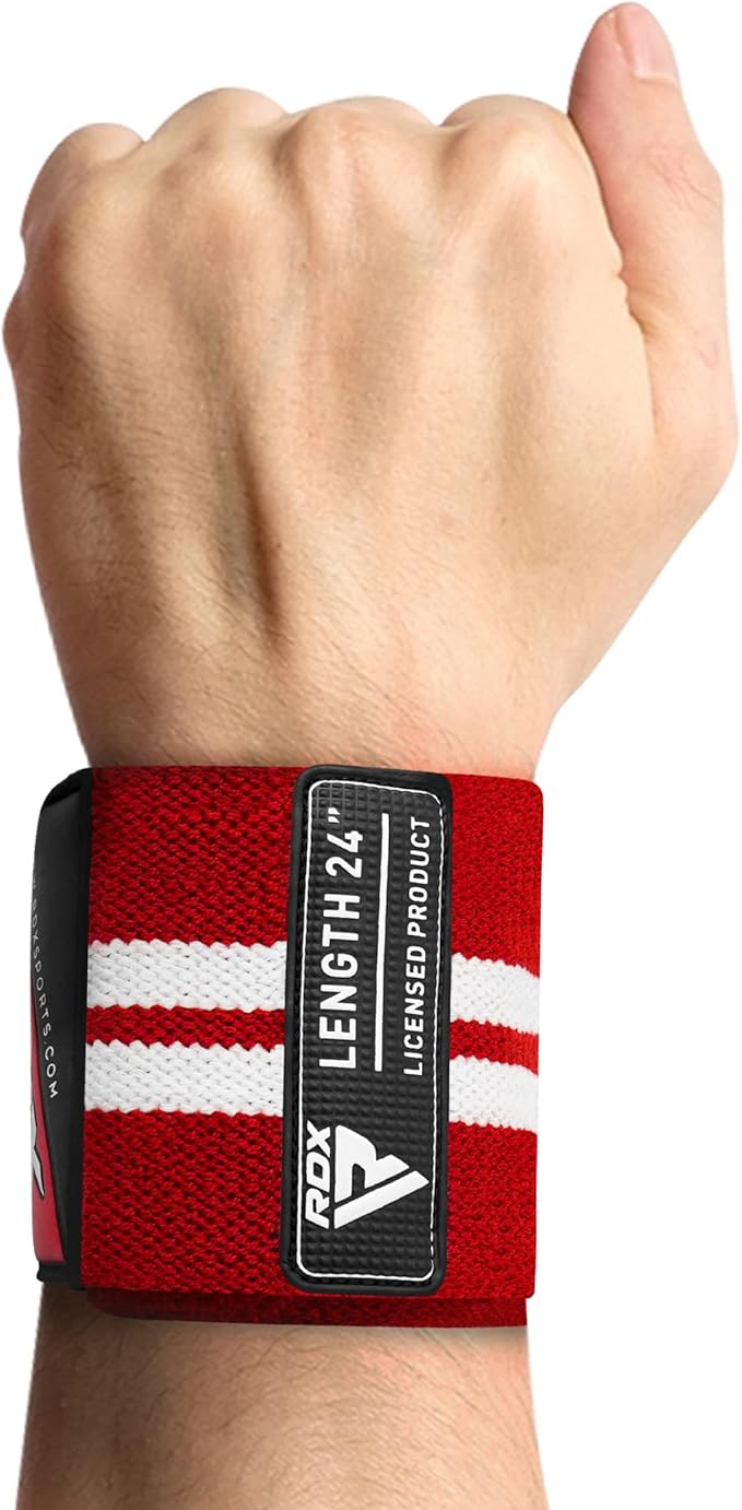 RDX Weight Lifting Wrist Support Wraps, 36” 24” 18” Professional Grade Elasticated Cotton Straps, Gym Fitness Workout Strength Training Bodybuilding Powerlifting Deadlifting Calisthenics, Men Women