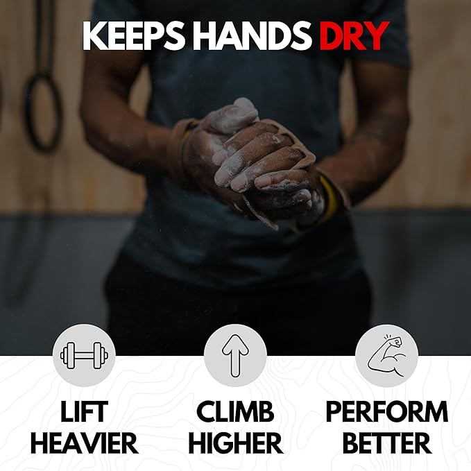 SURVIVOR Gym Chalk - Climbing Chalk, Lifting Chalk, Gymnastics Chalk - Pure Magnesium Carbonate Hand Chalk Powder, Weightlifting Chalk Gym - Rock Climbing Chalk for Weights