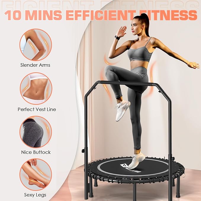 BCAN 450/550 LBS Foldable Mini Trampoline 40"/48"/50" Fitness