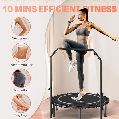 BCAN 450/550 LBS Foldable Mini Trampoline 40"/48"/50" Fitness