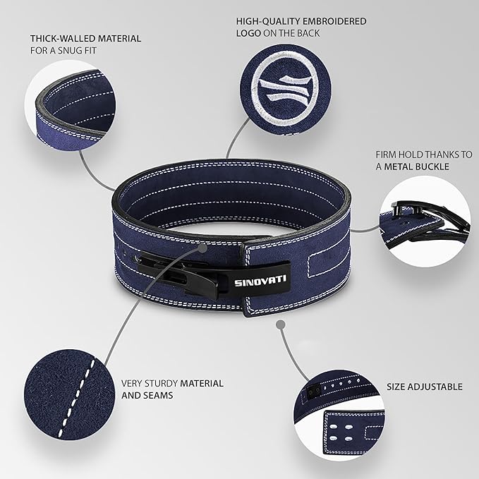Weight-lifting belt for men with lever buckle 8.5cm / 10cm Height