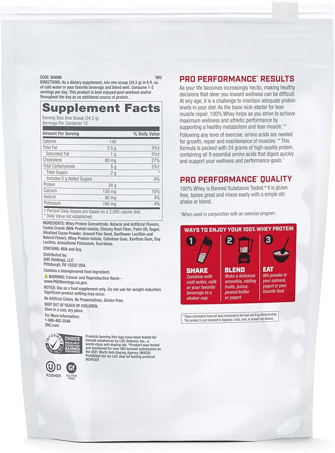 GNC Pro Performance 100 Whey - Cookies and Cream