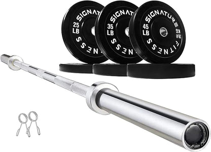 Signature Fitness 2" Olympic Bumper Plate Weight Plates 7FT Olympic