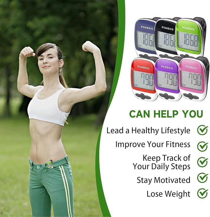 PINGKO Outdoor Multi-Function Portable Sport Pedometer Step/Distance/Calories/Counter