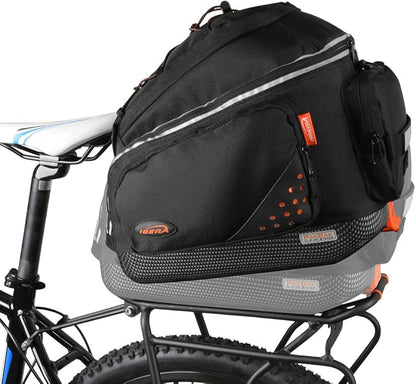 Ibera Bike PakRak Clip-On Commuter Bag & Touring Carrier Plus+ Rack (Disk Brake Mounts) Combo Set