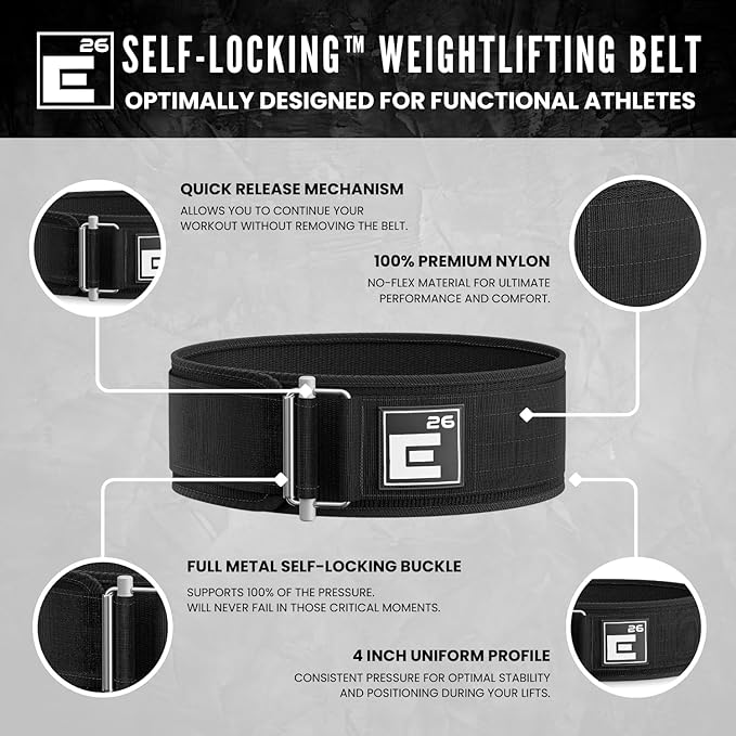 Self-Locking Weight Lifting Belt - Premium Weightlifting Belt