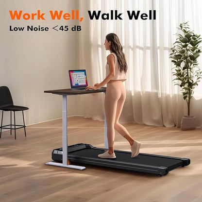 Walking Pad Treadmill with Incline, 3-Levels 300 lbs Capacity Portable Under Desk Treadmill for Home Office Apartment, Mini Space-Saving Compact Design, 2.5HP Ultra-Quiet, Heavy Duty 2025 Upgrade