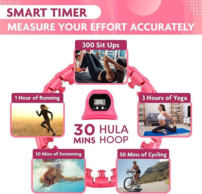 Hula Hoop Fitness Gear w/Counter - Abs Workout Exercises),Pink,FE215402020