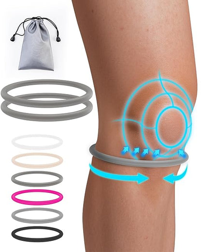 2PCS Patella Band for Knee Pain Relief, Patellar Tendon Support Strap for Tennis, Running, Jumpers, Soccer, Basketball and Hiking, Breathable & Lightweight Patella Stabilizer Knee Strap Brace Support for Women and Men, Comes with Storage Bag (Grey)