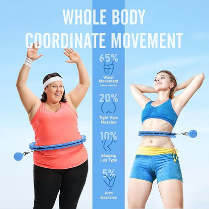 Weighted Hula Circle Hoops for Adults Weight Loss 47 Inch, 24 Detachable