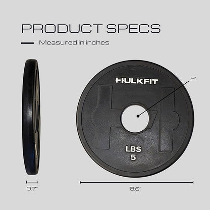 HulkFit 2-inch Rubber Coated Steel Weight Plates Set