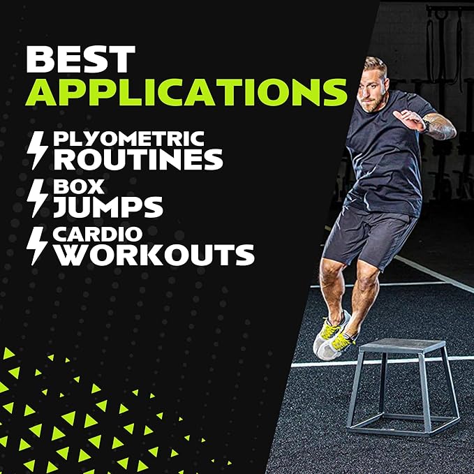 Rage Fitness Steel PlyoBox12-18-24-30Inch High Anti-SlipPlyometric JumpBoxes For Agility