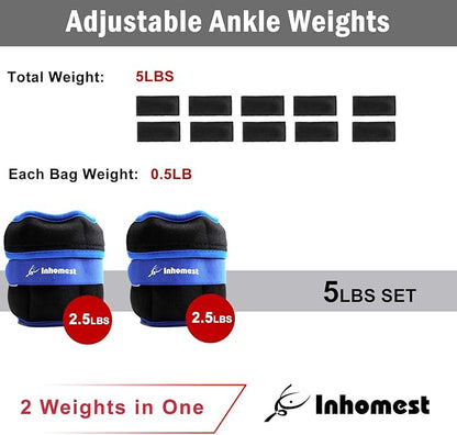 Adjustable Ankle Weights 1-5/10/12 Lbs Leg Weights