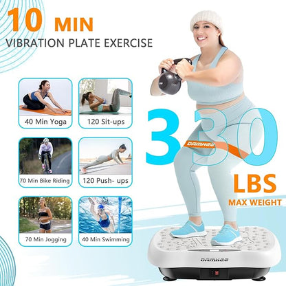 Vibration Plate Exercise Machine, Vibration Plateform for Lymphatic Drainage, Whole Body Workout Vibrate Fitness Board for Weight Loss Shaping Toning, Home Gym Equipment