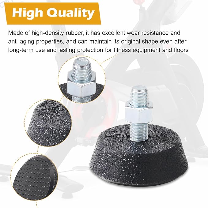 Replacement Excerise Bike Leveling Screw Foot Pads 3/8 in for peleton Bike Stabilizer Feet