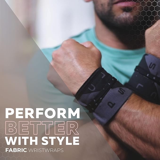 PICSIL Adjustable Wrist Support, Premium Fabric Weightlifting and Yoga Sweat Bands for Gym, for Women and Men, 1 Pair