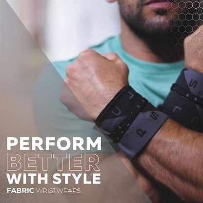 PICSIL Adjustable Wrist Support, Premium Fabric Weightlifting and Yoga Sweat Bands for Gym, for Women and Men, 1 Pair
