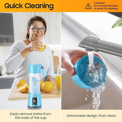 Cordless Personal Size Portable Blender - Blender Make Smoothies & Shakes, 12 Oz BAP Free Traveling Cup, Quickly Squeezed in Office/Picnic/Sprots