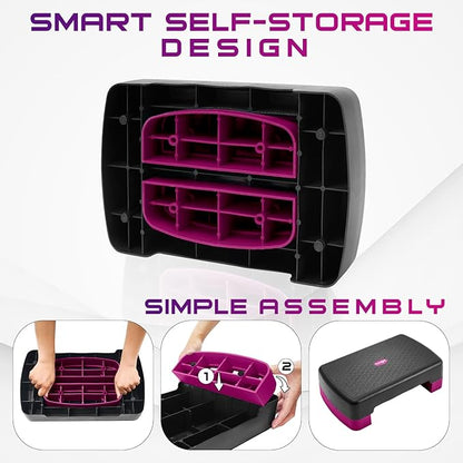 Yes4All 18.9" Aerobic Exercise Step Platform with 2 Risers 3" 5.1" 5.1" for