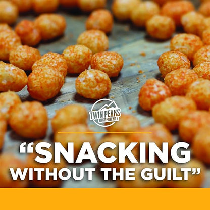 Twin Peaks Low Carb, Keto Friendly Protein Puffs, (Nacho Cheese), 2 Servings, 3 Pack (60g, 42g Protein, 4g Carbs)