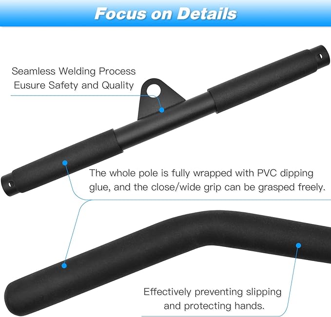 Fitness Cable Pulley System, Gym LAT and Lift Pulldown Machine Attachments, LAT Pull Down Bar Home Workouts Equipments for Biceps Triceps Shoulder Arm Curl Forearm Muscle Strength Exercise