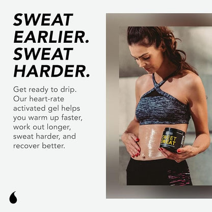 Sports Research Sweet Sweat Coconut Workout Enhancer Gel - Maximize Your Exercise & Sweat Faster - 13.5oz Jar