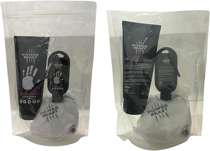 Power Beast Liquid Chalk Combo 200 + 50 ML + Chalk Ball 2.2 oz. Liquid Sports Chalk, Professional Hand Grip for Gym, Weightlifting, Rock Climbing, Gymnastics, Crossfit, Powerlifting, Pole Dance.