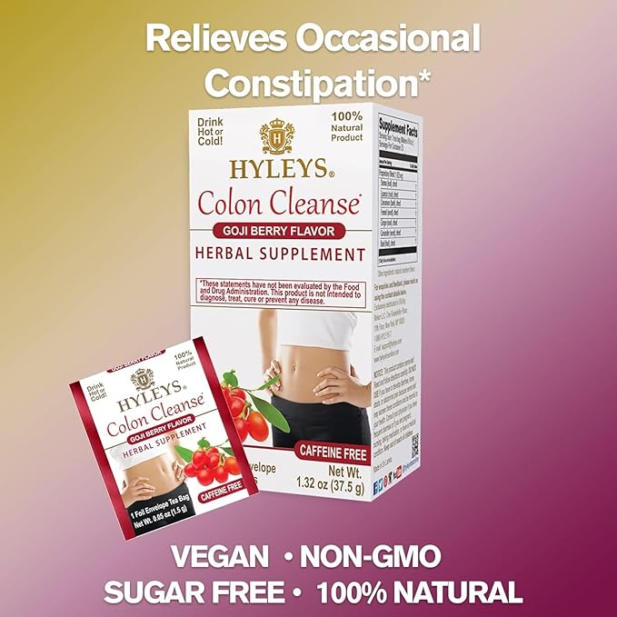 Hyleys Colon Cleanse Tea Goji Berry Flavor (6 Pack - 150 Tea Bags Total)
