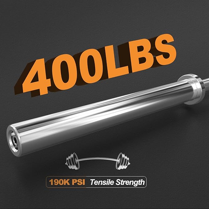 Olympic Barbell Weight Bar for Weightlifting 7ft/6ft/5ft for 500lbs/400lbs/330lbs Weight
