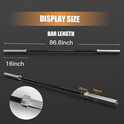 Olympic Barbell Weight Bar for Weightlifting 7ft/6ft/5ft for 500lbs/400lbs/330lbs Weight