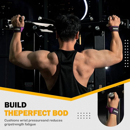 Lifting Straps for Weightlifting, Lifting Wrist Straps for Gym Strength Training, Neoprene-padded Wrist Cushion - Men & Women