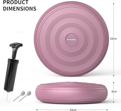 Inflated Wobble Cushion,Dyna Disc,Circular Non-slip Texture for Comfortable Sitting,Wiggle Seat to Improve Posture, Fitness, Stability for Sensory Kids Adults,Balance Seat with Pump for Core Strength