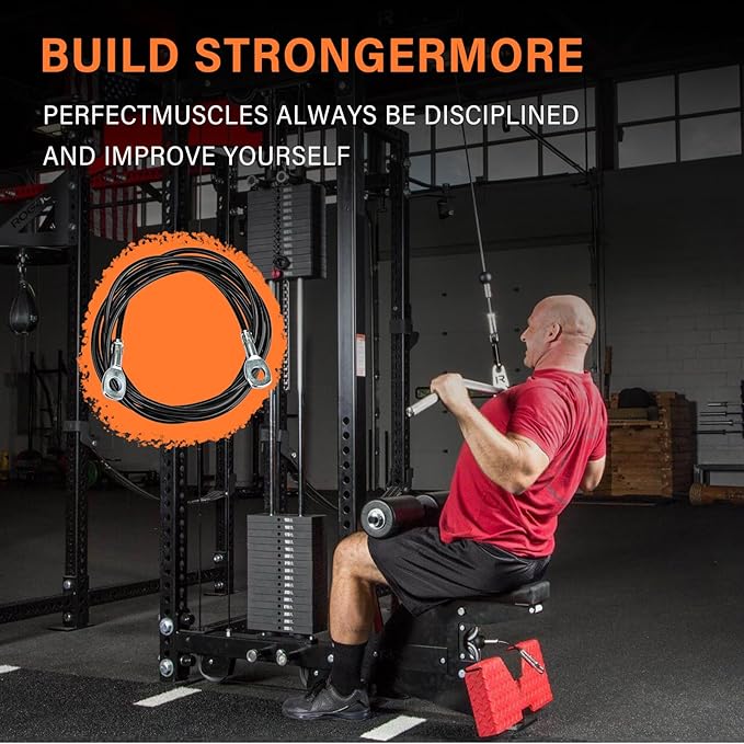 Fitness Cable Compatible with All Total Gym Models 1000, 1500, 2000, 3000, XLS,Fitness Pulley Cable,Workout Cable, Exercise Cable Steel Wire Rope for Cable Machine Home Gym