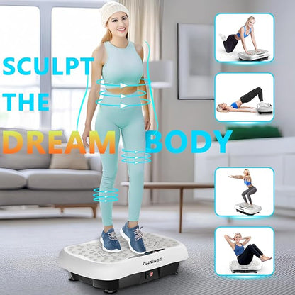 Vibration Plate Exercise Machine, Vibration Plateform for Lymphatic Drainage, Whole Body Workout Vibrate Fitness Board for Weight Loss Shaping Toning, Home Gym Equipment