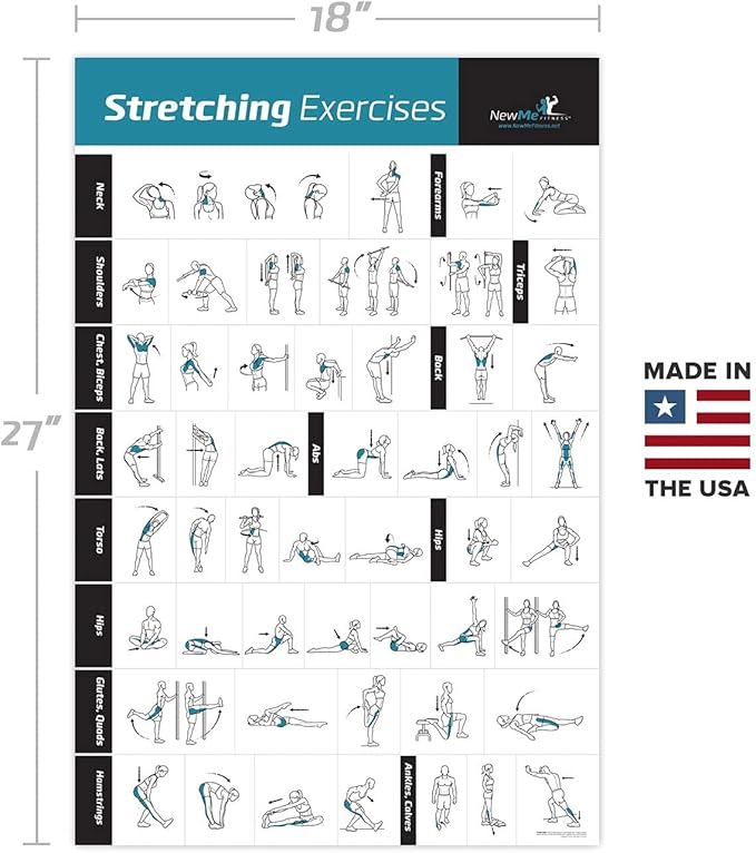 NewMe Fitness Workout Posters for Home Gym -