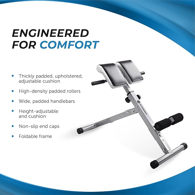 Stamina Hyperextension Bench 2014 - Adjustable and Foldable 250 lbs