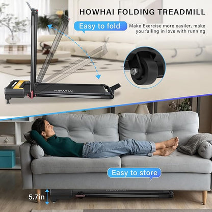 Treadmill with Incline, Walking Pad Foldable Treadmills for Home with 2.5HP, Speed 6.2-7.6MPH Walking Pad with Handle Bar, Remote Control and LED Display