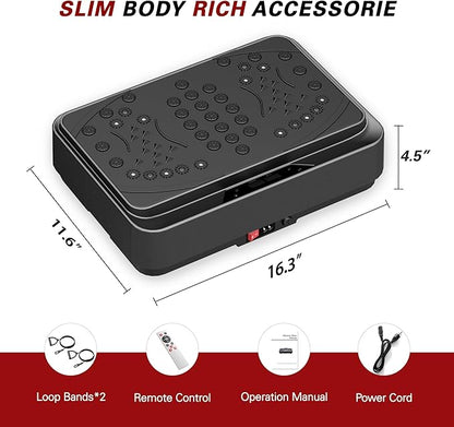 soges Vibration Plate Exercise Machine with Resistance Bands, Vibrating Plate for Lymphatic Drainage, Whole Body Vibrate Equipment, Home Fitness Workout Weight Loss Sports