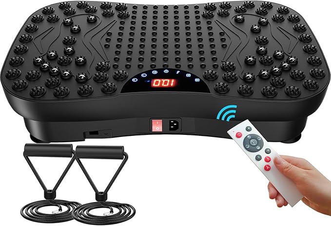 AXV Vibration Plate Exercise Machine Whole Body Workout Portable Mini Vibrate Fitness Platform Lymphatic Drainage Machine for Weight Loss Shaping Toning Wellness Home Gyms Workout (Mini)