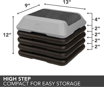 The Step Adjustable High Step Aerobic Platform 4 Risers,