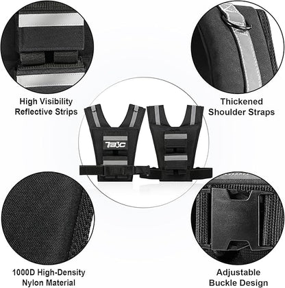 Adjustable Weighted Vest Men 19lbs/ 30lbs/ 40lbs Weights with Reflective Stripe, Weight Vest Woman Workout Vest for Crossfit, Calisthenics, Running & Walking.