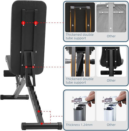 Weight Bench for Home Gym Exercise Workout Equipment 90 Degree
