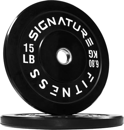 Signature Fitness 2" Olympic Bumper Plate Weight Plates 7FT Olympic