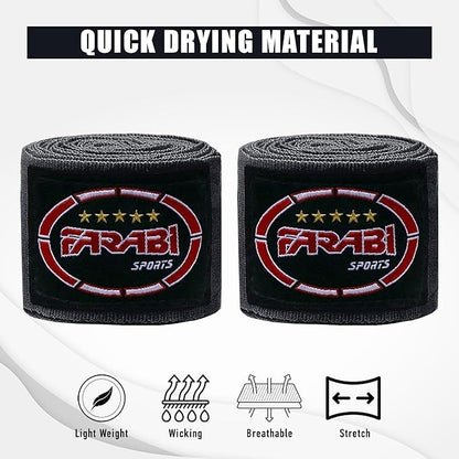 Farabi Sports Boxing Hand Wraps for Men, Women Boxing Wraps 180 inch Adult Hand Wraps for MMA Muay Thai Kickboxing Martial Arts Punching Bag and Training